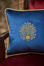 Load image into Gallery viewer, Dancing Peacock Embroidered Cushion
