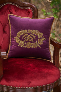 Floral Fantasy I Embroidered Cushion