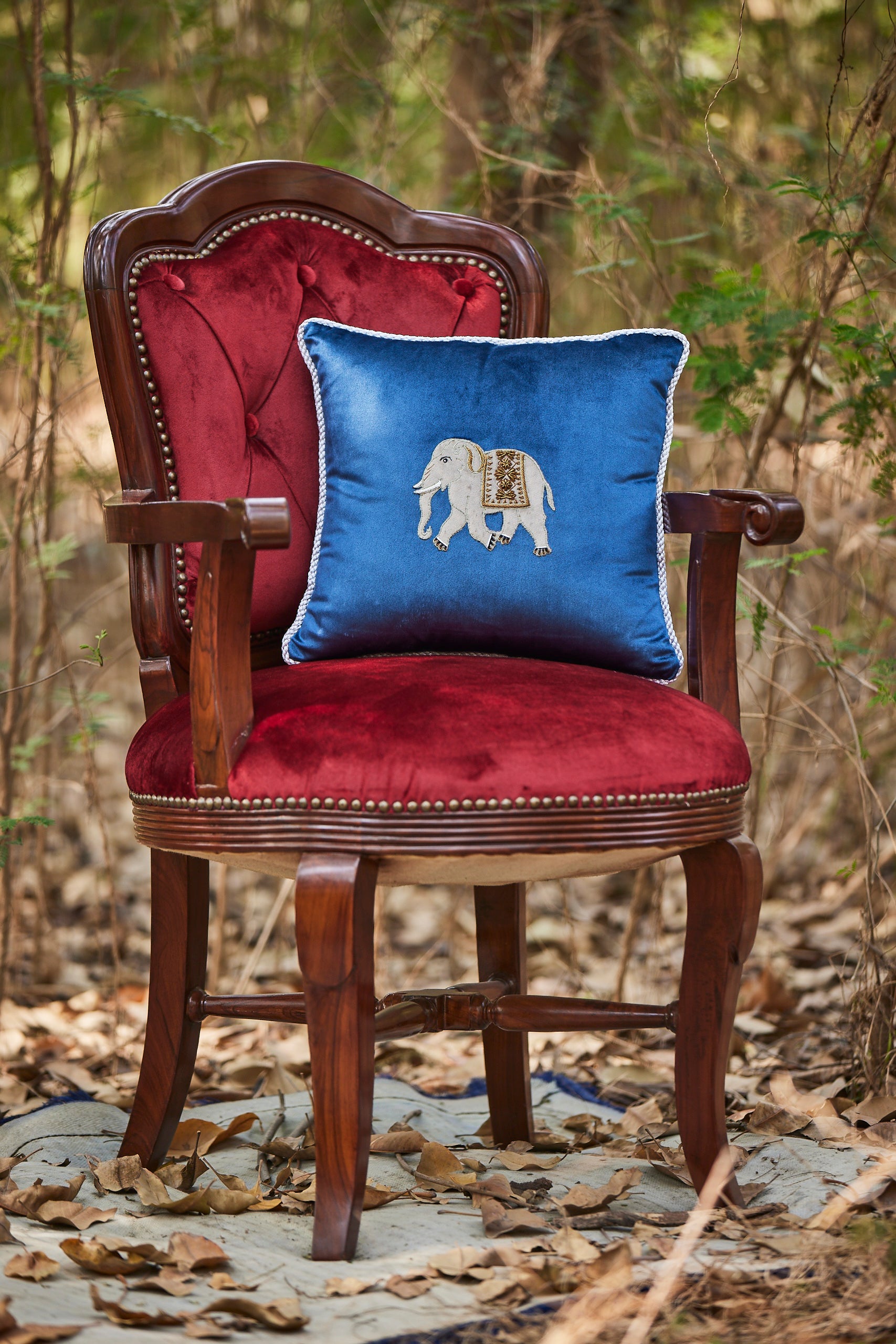 Tusker Embroidered Cushion